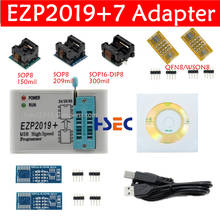 Новинка EZP2019 высокоскоростной USB SPI программатор + 7 адаптеров гнездо лучше, чем EZP2010 EZP2013 Поддержка 24 25 26 93 EEPROM 25 Flash Bios 2024 - купить недорого