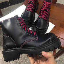 Outono mulheres botas de motocicleta senhoras quarto ankle boots mulher moda sapatos femininos botas de marca preta inferior botas macio casual bota 2024 - compre barato