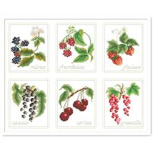 Red berries cross stitch package plant 18ct 14ct 11ct cloth cotton thread embroidery DIY handmade needlework 2024 - buy cheap