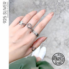 S925 Silver Rings For Women Opening Star Smiley Geometric Couple Sisters INEFFA Cute Mini Sweet Simple Romantic Anti-Allergic 2024 - buy cheap