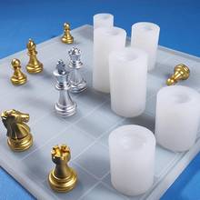 International Chess with Chess Board Silicone Mold UV Expoxy Resin Silicon Mold DIY Chess Board Games Checkers Puzzle Game Mold 2024 - buy cheap
