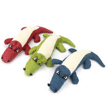 New Cartoon Crocodile Linen Dog Toy Bite Resistance Soft Plush Pet Teeth Cleaning Chew Toy Interactive Puppy Cat Squeak Toys 2024 - buy cheap