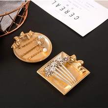 Decorative Golden Jewelry Tray Bedroom Living Room Decoration Necklace Jewelry Fruit Plate Trinket Tray Bedroom Decoration 2024 - buy cheap