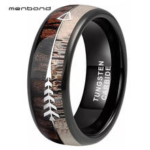 Black Antler Ring Men Women Tungsten Wedding Band With Zebra Wood Antler Arrows Inlay 8MM Comfort Fit 2024 - buy cheap