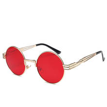 Gafas de sol con espejo para hombre, lentes de sol de estilo Vintage gótico, Steampunk, redondas, doradas y negras 2024 - compra barato