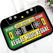 Engraçado rasta reggae música cassete tapete do banheiro jamaica bandeira leão rasta porta tapete de banho anti deslizamento de borracha casa decoração presente 2024 - compre barato