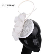 Sinamay-Sombrero de boda Vintage para mujer, pinzas para el pelo, lazo, tocado de té para fiesta, accesorios para el cabello 2024 - compra barato