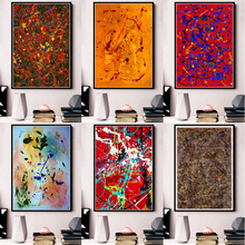 Poster do vintage jackson pollock abstrata pintura em tela cartazes e impressões para sala de estar arte da parede fotos decoração casa 2024 - compre barato