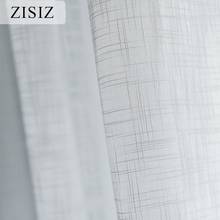 ZISIZ Cheap Tulle Curtain Sheer Linen Curtains for Living Room Bedroom Kitchen Voile Curtains Window Treatments Balcony Decor 2024 - buy cheap