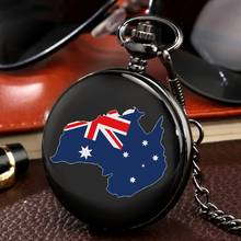 Mapa retro austrália relógio de bolso com pingente estrelas, colares para homens mulheres joias do país australiano lembrança e presentes 2024 - compre barato
