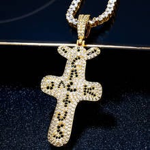 Fashion Hip Hop Necklace Iced Out Cactus Jack Letters Pendant 2 Colors Bling Cubic Zirconia Men women Jewelry Gifts 2024 - buy cheap