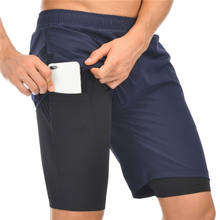 2022 NEW Mens Running Shorts 2 in 1 Sports Shorts Male double-deck Fitness Quick Drying Sports man Shorts Jogging Gym Shorts men 2024 - buy cheap