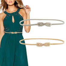 Fashion Elastic Belts For Women Gold Silver Flower Leaf Metal Woman Waist Belt Female Ladies Girl Belt For Dress Pasek Damski 2024 - buy cheap
