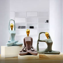 Abstract Art Ceramic Yoga Poses Figurine Porcelain Minimalist Creative Yoga Girl Statue Different Poses Home Decor Ornament 2024 - buy cheap