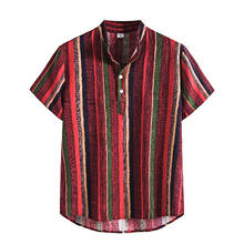 Camisas informales de verano para hombres, cárdigan de manga corta, camisa hawaiana de flores para playa, vestido de cuello alto, camisas de hombre 2024 - compra barato