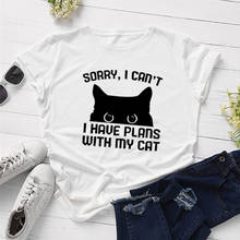 Camisetas de manga corta con estampado de MY CAT para mujer, camisetas de algodón de los 90 con cuello redondo 2024 - compra barato