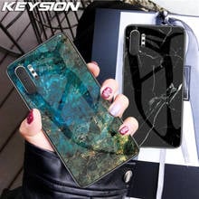 Keysion capa de vidro temperado estampa marmorizada, para samsung galaxy note10 s10 s9 s8 plus s10e a70 a50 a30 a20e 2024 - compre barato