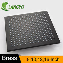 LANGYO  16/12/10/8 inch Square Rainfall Shower Head Brass Surface Plating Black Wall Mounted Ceiling Rain Shower Rain ShowerHead 2024 - buy cheap