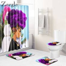 Zeegle Printed Creative Bathroom Mat Modern Bathroom Decoration Mat Set Absorption Doormat Toilet Shower Curtain Toilet Foot Rug 2024 - buy cheap