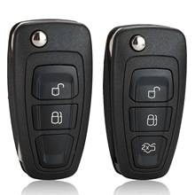 Kutery 10 шт. 2/3 кнопки Замена пульта дистанционного управления автомобильный ключ оболочки чехол для Ford Focus Fiesta C-Max Escape Escort Fairmont Falcon 2024 - купить недорого