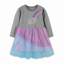 Saileroad vestidos de meninas 2-8 y, roupas de manga longa infantil, vestido de princesa, outono algodão, crianças, trajes de natal 2024 - compre barato