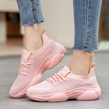 Zapatillas deportivas transpirables con cordones para mujer, calzado deportivo para exteriores, trotar, caminar, color rosa y negro, novedad de 2019 2024 - compra barato