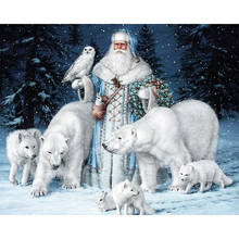 DIY 5D full diamond painting Santa Claus and animal bear cross stitch set diamond embroidery pattern mosaic gift home decora ZWQ 2024 - buy cheap