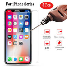 Película de vidro temperado para iphone, protetores de tela para iphone 12 mini 11 pro max, para iphone xr xs x 8 7 6 plus 5 s se 2020, 3 unidades 2024 - compre barato