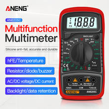 Mini multímetro digital an8205c display lcd multímetro digital ac/dc termômetro amperímetro voltímetro ohm medidor tester 2024 - compre barato