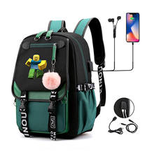 Adolescentes mochilas moda usb costura hairball mochila feminina lona saco do portátil carga mochilas estudante 2024 - compre barato