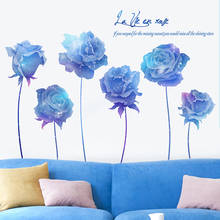Звездное небо романтические розы наклейки на стену домашний Декор Гостиная Спальня свадебное украшение настенные наклейки 2024 - купить недорого
