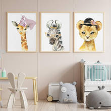 Pintura en lienzo con dibujos de animales africanos para decoración del hogar, póster impreso para habitación de niños, imagen artística para pared 2024 - compra barato
