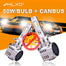 Mini lâmpada para farol de carro, led, ultrafino, 100w, h7, canbus, 25000lm, h4, h8, h11, hb3, 9005, hb4, 9006, acessórios para carro, 12v, 24v, hlxg 2024 - compre barato