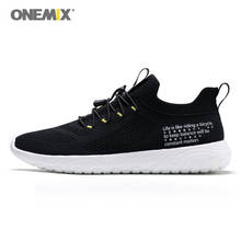 Onemix-Zapatillas de correr para hombre, zapatos deportivos para exteriores, de malla negra, transpirables, con cordones, para caminar, Fitness, atletismo 2024 - compra barato