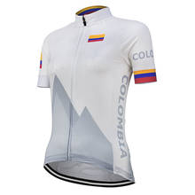 Colombia 2022 New Team Women White Cycling Jersey Customized Bike Road RACE Team Summer Racing Clothing Tops Bicycle Clothes 2024 - buy cheap