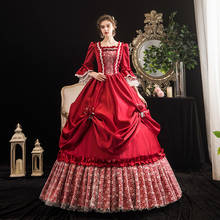 Vestido Rojo de mujer de la mascarada de la Navidad vestidos de baile de Marie Antoinette de manga larga de la Corte Europea (no incluye el sombrero) 2024 - compra barato