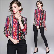 blusas mujer de moda 2020 Floral Print Red blusas de mujer Long Sleeves blouse femme Elegant chemisier blusa mujer Spring Fall 2024 - buy cheap