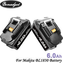 Bonadget-batería recargable de iones de litio para herramientas eléctricas, Pila de 18V, 6000Ah, para Makita BL1830, BL1815, BL1860, BL1840, 194205-3, 2 piezas 2024 - compra barato