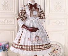 Baby Bear Printed Retro Style Lolita Chiffon Dress Vintage Party Dress B408 2024 - buy cheap