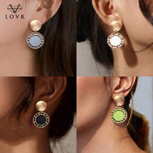 LOVR 2019 new Korean personality round pendant earrings women's fashion metal retro sequins hollow female earrings jewelry 2024 - buy cheap