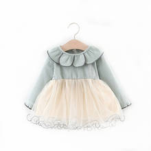 Korean explosion baby Dresses Girls Autumn spring Long Sleeved Knit princess dress Petal collar Dress Girls Baby Clothing 2024 - buy cheap