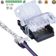 RGB LED Connector for 10mm Non-Waterproof/Silicon Waterproof Strip Light, 4 Pin Board to Wire LED Tape Splice Terminal