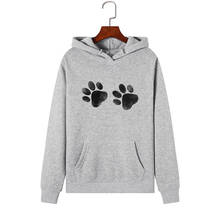 Women Hoodies Sweatshirts Hooded Sweatshirt Puppy Footprint Print Autumn Winter Pullover Female Hoodie Tops Clothes Outwear 2024 - buy cheap