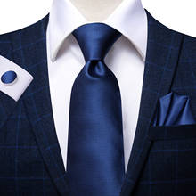 Gravata masculina de luxo, moda 100%, gravata grande de seda, 8.5cm, marinho, sólida, para casamento, qualidade formal 2024 - compre barato