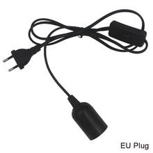 Soporte de lámpara de enchufe E27 a Enchufe europeo, adaptador de cable de alimentación de 220V, interruptor de encendido y apagado, Bases de lámpara, soporte negro/blanco, 1 ud. 2024 - compra barato