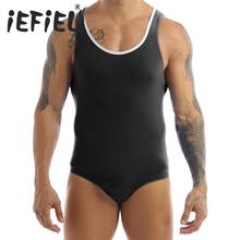 Iequel-Lencería sin mangas para hombre, ropa interior elástica de una pieza, camiseta de lucha de corte alto, leotardo, formadores, nuevos 2024 - compra barato