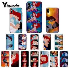 Yinuoda The Little Mermaid ariel Black Soft Shell Phone Cover for iPhone 8 7 6 6S X XS MAX 5 5S SE XR 10 11 Pro Max 2024 - buy cheap