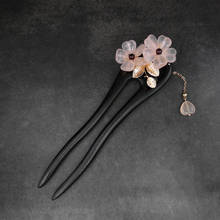 Flor de madeira vara do cabelo de água doce barroco pérola varas de cabelo chinês hairpin pinos de cabelo casamento pince cheveux femme wigo1478 2024 - compre barato