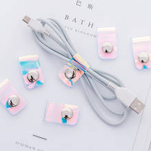 20PCS/lot Cord Holder USB Cable Winder Headphones Line Cable Wire Organzier Soft Silicone Buckles Cable Clip 2024 - buy cheap