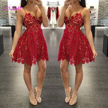 A-Line Spaghetti Straps Lace Short Mini Homecoming Dress Sexy Sweetheart Cocktail Dresses Graduation Gowns 2024 - buy cheap